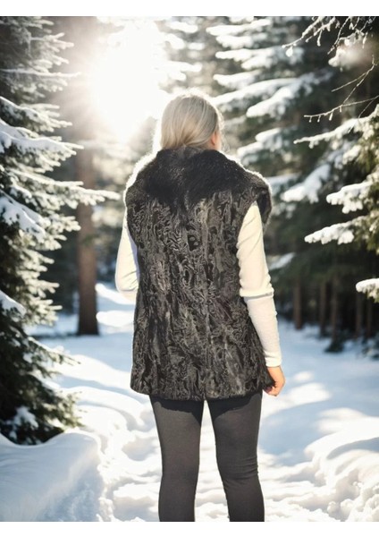 Kadın Kolsuz Hakiki Kürk - Siyah fiyatları