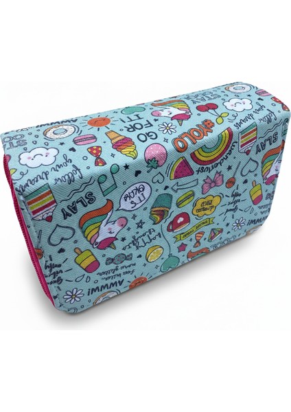 Üç Gözlü Lastikli Kalemlik Unicorn Su Yeşili modelleri