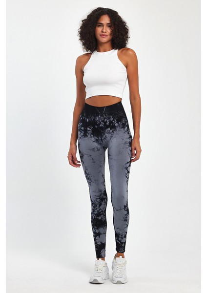 Spor Tayt Batik Desenli Dikişsiz Esnek ve Toparlayıcı Push Up Kadın Tayt indirimleri