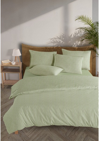 Striped %100 Pamuk Ranforce Yezra Yeşil Ipliği Boyalı Nevresim Takımı Tek Kişilik - 160X220 cm fiyatları