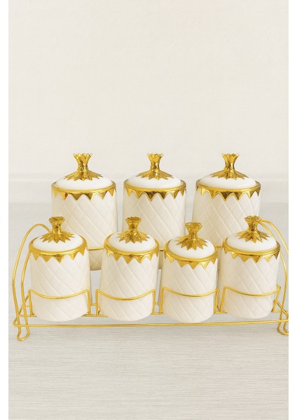 7LI Gold Porselen Baharat Seti