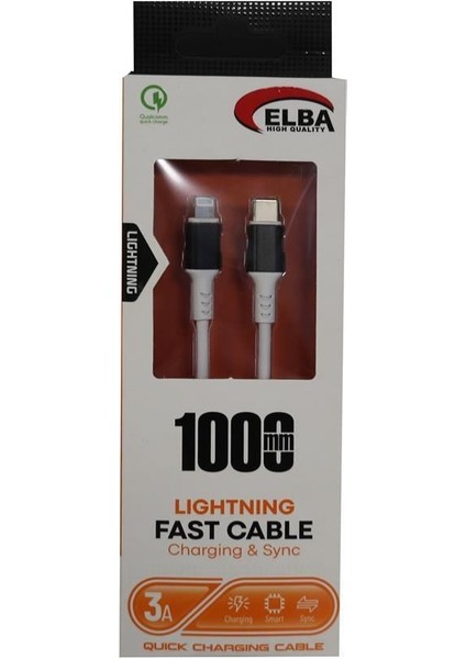 Elb-39 L20 Iphone To Type-C 1mt Beyaz Şarj Kablosu Beyaz