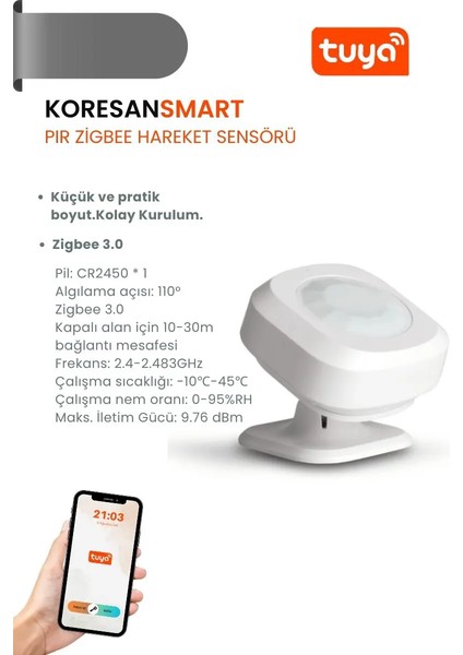 Tuya Pır Zigbee/wifi Hareket Sensörü Aaa Pilli