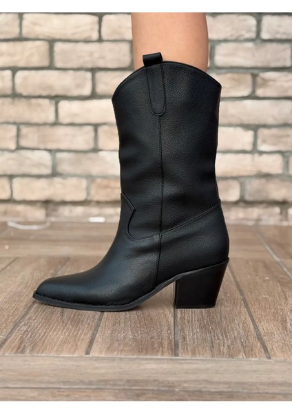 Alora Büyük Numara Uzun Kovboy Kadın Botu Suni Deri Western Stil fırsatları