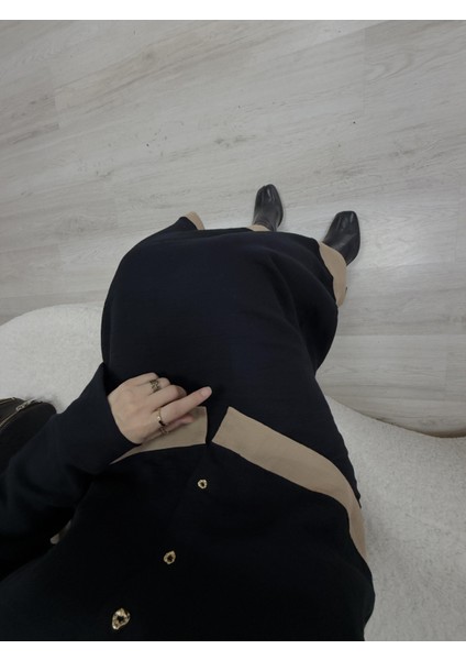 %100 Pamuklu Dokulu Gömlek Etek Takım Siyah fiyatları