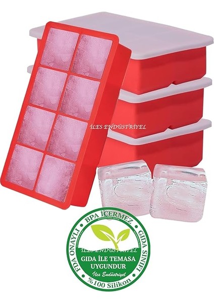 Chef Kapaklı Silikon Buz Kalıbı - Bpa Içermeyen, Viski ve Kokteyller Için Büyük Buz Kalıpları, 2 Inç Büyük Buz Küpleri Yapmak Için Kolayca Çıkarılabilen Silikon Buz Kalıbı, Kırmızı fırsatları