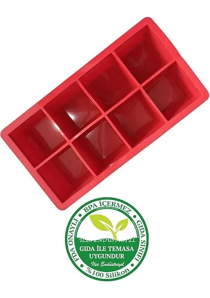 Chef Kapaklı Silikon Buz Kalıbı - Bpa Içermeyen, Viski ve Kokteyller Için Büyük Buz Kalıpları, 2 Inç Büyük Buz Küpleri Yapmak Için Kolayca Çıkarılabilen Silikon Buz Kalıbı, Kırmızı indirimleri