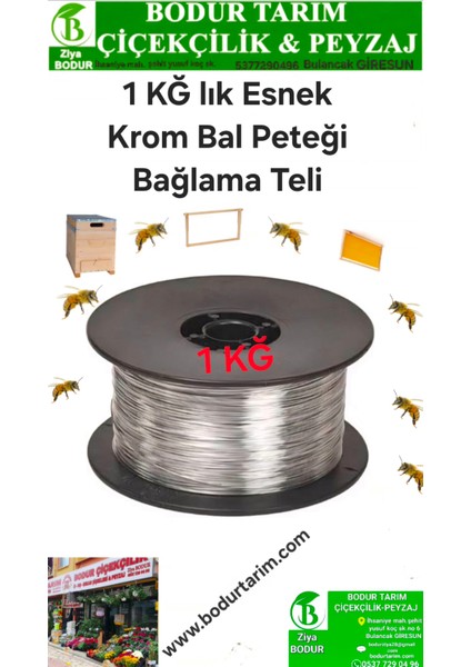Bulancak 1 Kğ Lık Paslanmaz Esnek Yumuşak (KROM) Bal Peteği Mumu Bağlama Çerçeve Teli