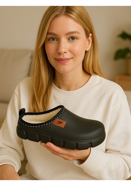 Vento Içi Yünlü Kadın Ev Terliği Su Geçirmez Hafif ve Rahat Terlik Hastane Mutfak Iş Terliği