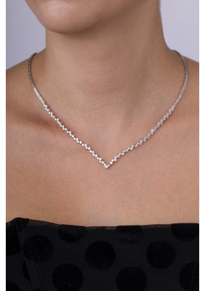 Pırlanta Montür Rodyum Kaplama 4 Tırnaklı Su Yolu Gümüş Kolye fiyatları