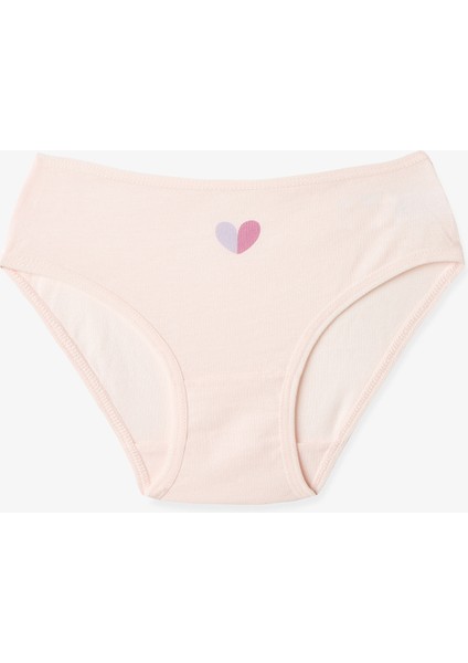 Kız Çocuk Kalp Desenli Çizgili 5'li Külot modelleri