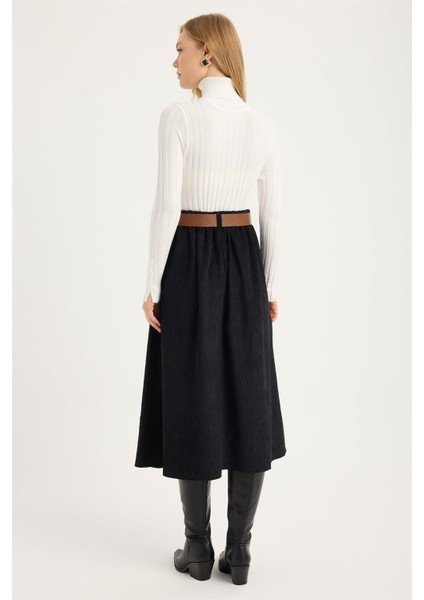 Kadife 2 Cepli Kemerli Pile Etek indirimleri