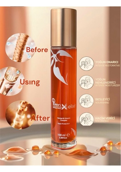 X-Elixir Hair Repair Serum - Onaran ve Parlaklık Veren Saç Bakım Serumu (Özel Cam Şişe)