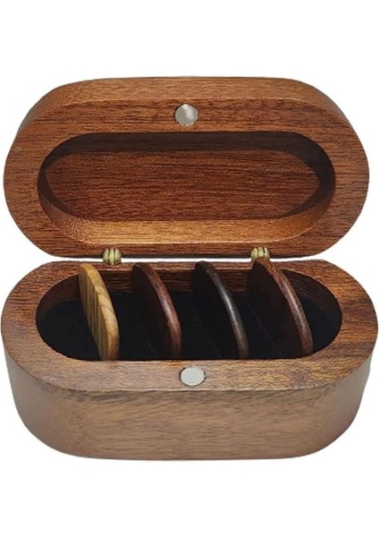 Gitar Penası Seti, 4 Adet Ahşap, Doğal Ahşap, Gitar Penası, Mini Gitar Kutusu