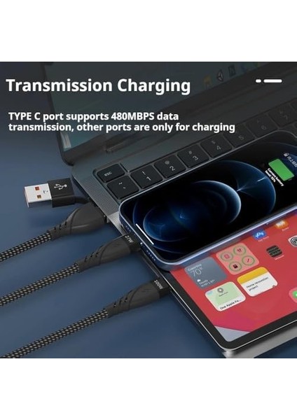 4in1 20V 5A Pd 100W Type-C Hızlı Şarj Kablo, 9V 3A 27W ile Uyumlu Ligtning fiyatları