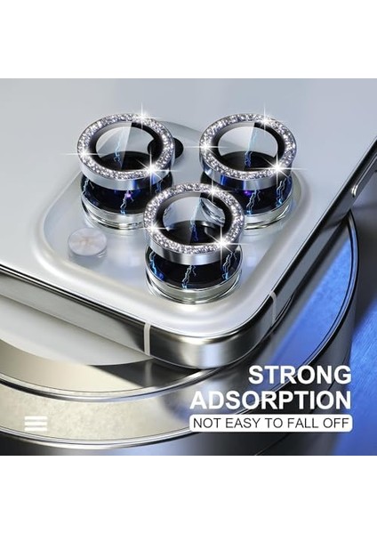 15 Pro/ 15 Pro Max Taşlı Lens Premium Kalite ve Görünüm Gümüş Renk fiyatları