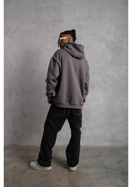 Erkek Düz Kapüşonlu Sweat - Gri fiyatları