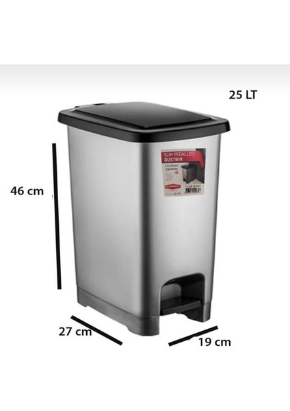 Çop Kovası 25 Lt Iç Kovasız Şenyayla Slim Köşeli