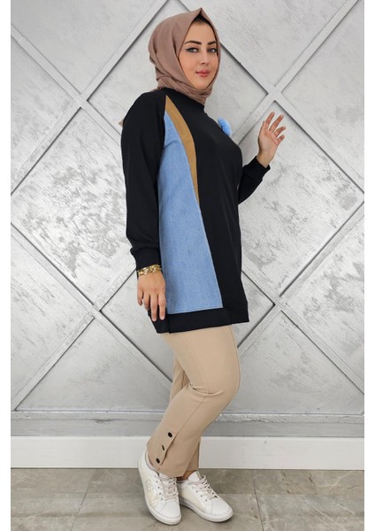 Kadın Kombinli Tül Çiçek Detaylı Tesettür Tunik fiyatları