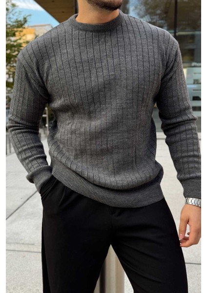 Fella Erkek Fitilli Triko Bisiklet Yaka Regular Fit Kazak