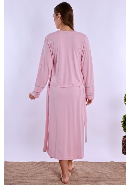 Pembe Sabahlıklı Hamile Lohusa Gecelik Takım modelleri