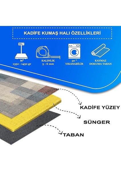 Dizayn Apelia Kadife Pamuk Tabanlı Yıkanabilen Kaydırmaz Antibakteriyel Salon Halısı 80X200 indirimleri