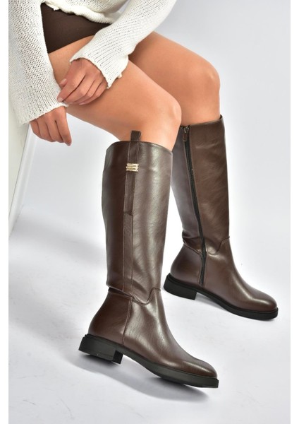 V973000809 Kahverengi Klasik Kadın Çizme