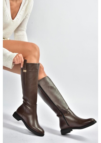 V973000809 Kahverengi Klasik Kadın Çizme modelleri
