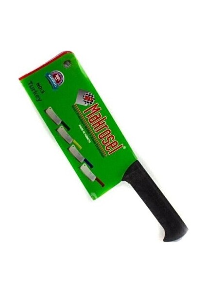 Makrosel Çelik Satır Et Doğrama Kemik Kırma Satırı Kaymaz Sap No3