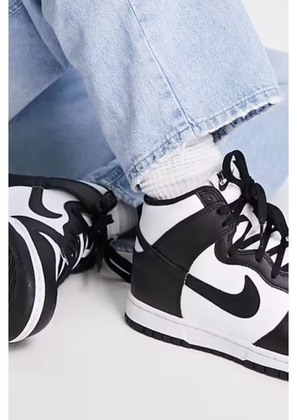 Dunk Panda Hıgh Retro Erkek Siyah-Beyaz Deri Bilekli Spor Ayakkabı fiyatları