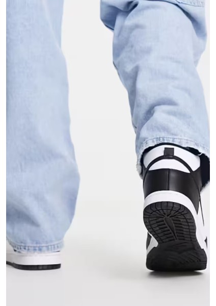 Dunk Panda Hıgh Retro Erkek Siyah-Beyaz Deri Bilekli Spor Ayakkabı modelleri