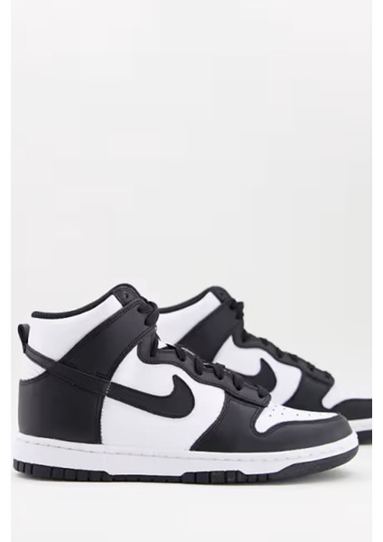 Dunk Panda Hıgh Retro Erkek Siyah-Beyaz Deri Bilekli Spor Ayakkabı indirimleri