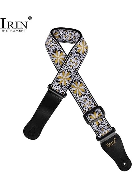 Gs-02 Ayarlanabilir Nakış Gitar Askıları Akustik Elektro Gitar Bas Aksesuarları Sarı fırsatları