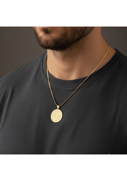 Ayetel Kürsi ve Dört Kul (Koruyucu Dualar) Yazılı Altın Kaplama Çelik Kolye | Şifa ve Huzur Sembolü fırsatları