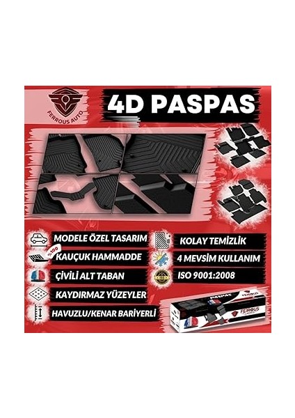 Autoaccessories Suzuki Vitara ile Uyumlu 4d Paspas ve Üst 3D Bagaj Havuzu 2016 ve Üstü fiyatları