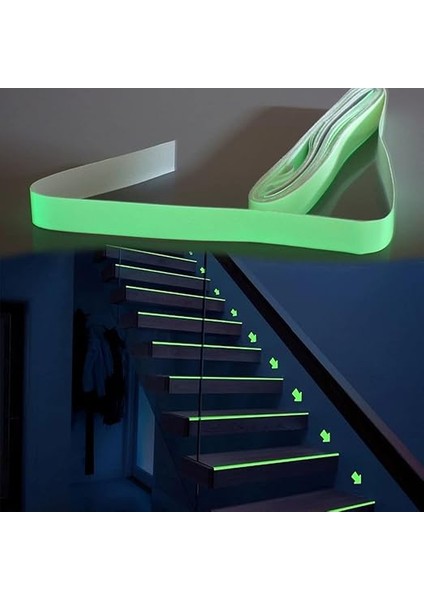 Karanlıkta Işık Veren Yansıyan 4 Metre Fosforlu Yeşil Şerit Bant fırsatları
