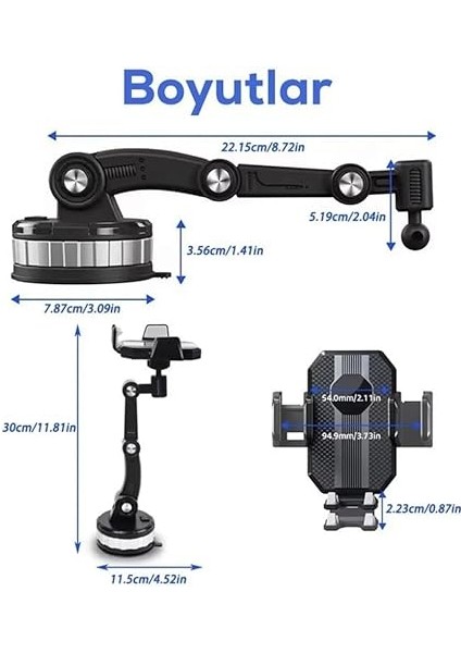 Modellere Uyumlu - 360 Derece Dönen Vakumlu Araç Içi Telefon Tutacağı - Vantuzlu Telefon Tutacağı - Yüksek Kalite Tutucak indirimleri