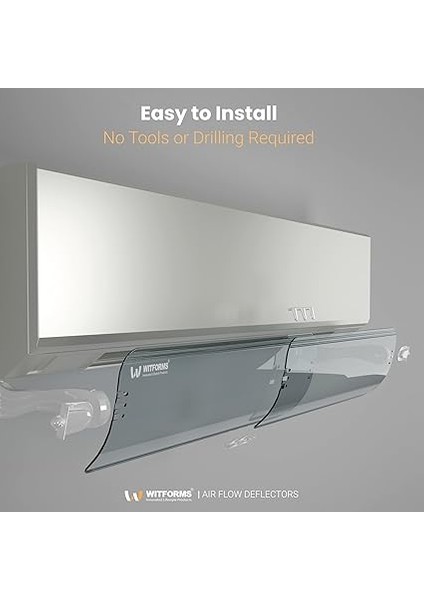 Plus - Bölünmüş Klimalar Için Uygun Ayarlanabilir Ac Hava Deflektörü. Soğutma ve Isıtma Sirkülasyonunu Geliştirin - Havalandırma Uzunluğu (60 Ila 110 Cm) indirimleri