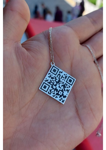 925 Ayar Gümüş Karekod Kolye