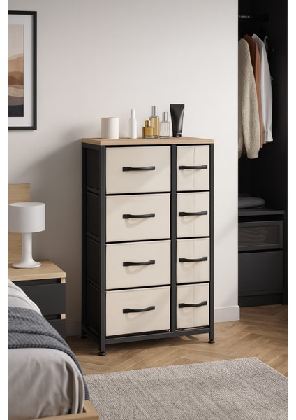 8 Çekmeceli Şifonyer Deri Çekmeceli Yatak Odası Düzenleyici Çekmeceli Çocuk Odası Organizer