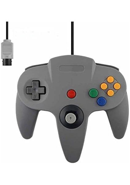 Joystick Denetleyicisi Gamepad N64 Denetleyicisi Pc Mac Controle Için USB ile (Gri)