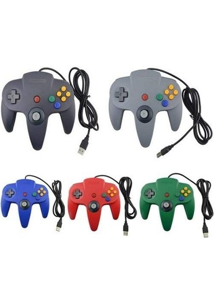 Joystick Denetleyicisi Gamepad N64 Denetleyicisi Pc Mac Controle Için USB ile (Gri) fırsatları