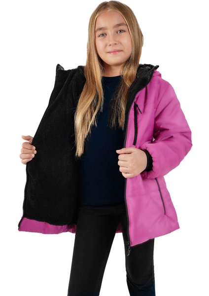 İçi Kürklü Su ve Rüzgar Geçirmez Kapüşonlu Kız Çocuk Mont fiyatları