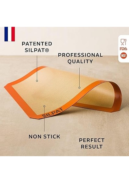 Backmatte Premium Antihaft-Silikon-Backmatte 11-5/8" x 16-1/2" Schwarz fiyatları