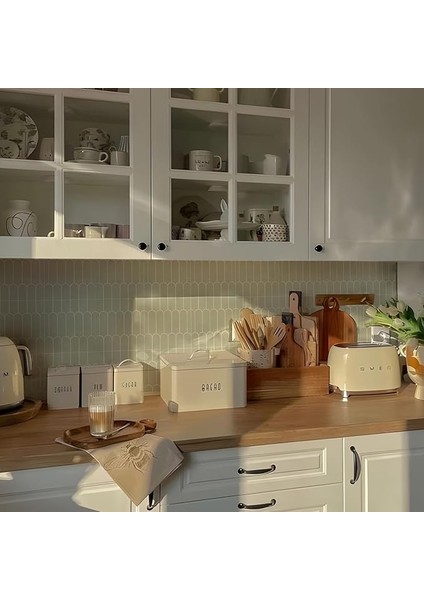 Fayans Çıkartması, 25 Adet x 15 Cm/6" Adaçayı Yeşili Kendinden Yapışkanlı Fayans Üzerine Yapışkan Transfer Çıkartması Banyo Mutfağı Için, Sıçrayan Kaplama, Soyma ve Yapıştır Vinil Yer Duvar