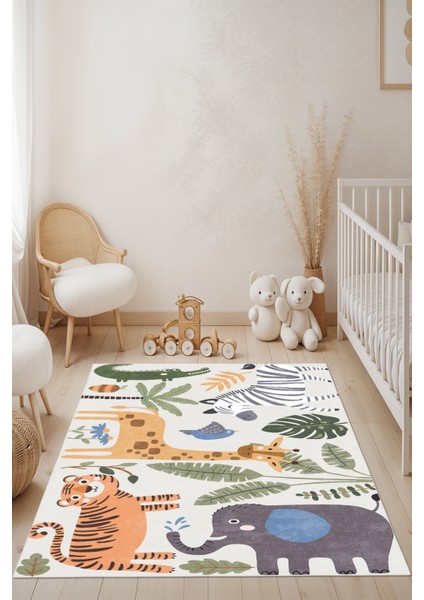 Yeni Desen Yıkanabilir Kaymaz Tabanlı Bohem Tarz Dijital Baskı Salon Halısı, Yumuşak Dokulu Lüks Halı Modeli ve 40 x 60 Bej Renk Dikdörtgen Halı