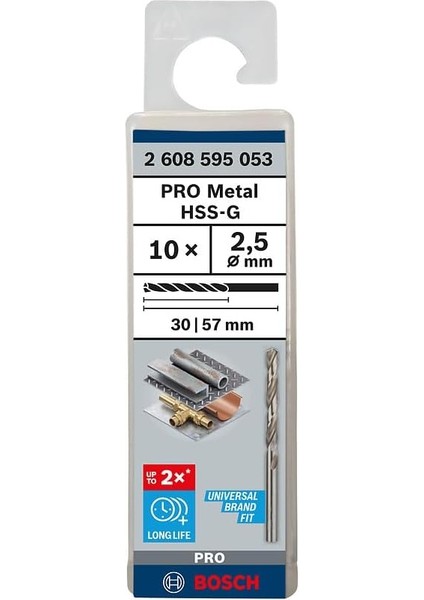 Professional 10 x Hss-G Metal Matkap Ucu (Metal Için, Çap 2,5 Mm, Sağlam Çizgi, Matkap Aksesuarı) fiyatları