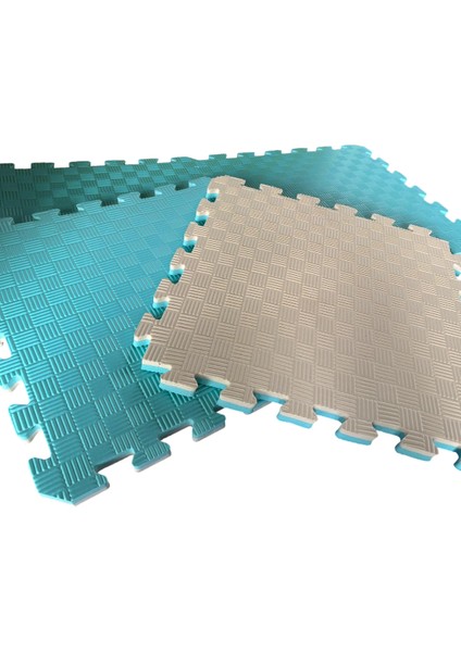 Tatami 50X50X2,6 cm Su Yeşili - Bej Yer Minderi (Puzzle Mat)