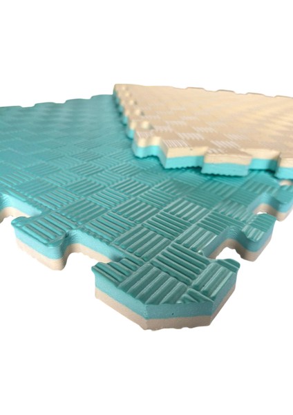 Tatami 50X50X2,6 cm Su Yeşili - Bej Yer Minderi (Puzzle Mat) fiyatları