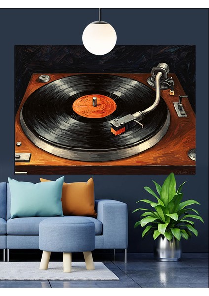 Vinil Plak Pikap Müzik Dekoratif Kanvas - Mdf Ahşap Tablo fiyatları